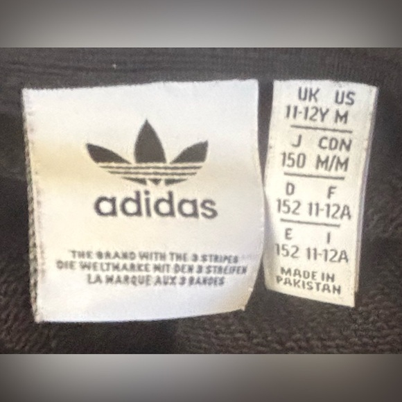 Adidas girls pullover sweatshirt Sz medium 10/12 zebra print trefoil - Picture 6 of 6